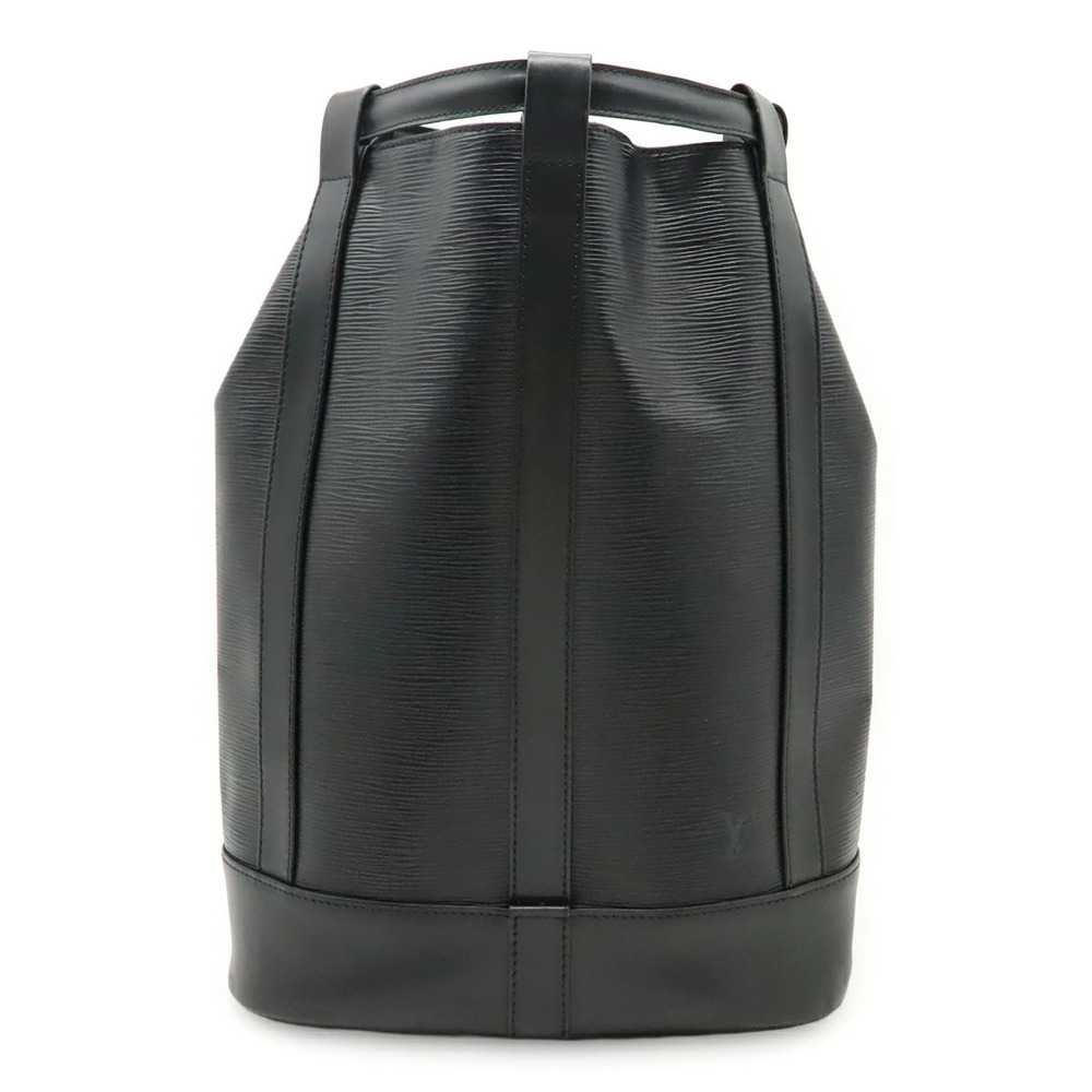 LOUIS VUITTON Epi Randonee Shoulder Bag Hobo Drawstring Leather Noir Black